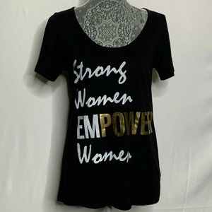 Strong Women Short M Black White Gold Letters Shor
